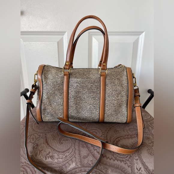Fossil Kendall Taupe Leather Sachel EUC - Picture 3 of 8